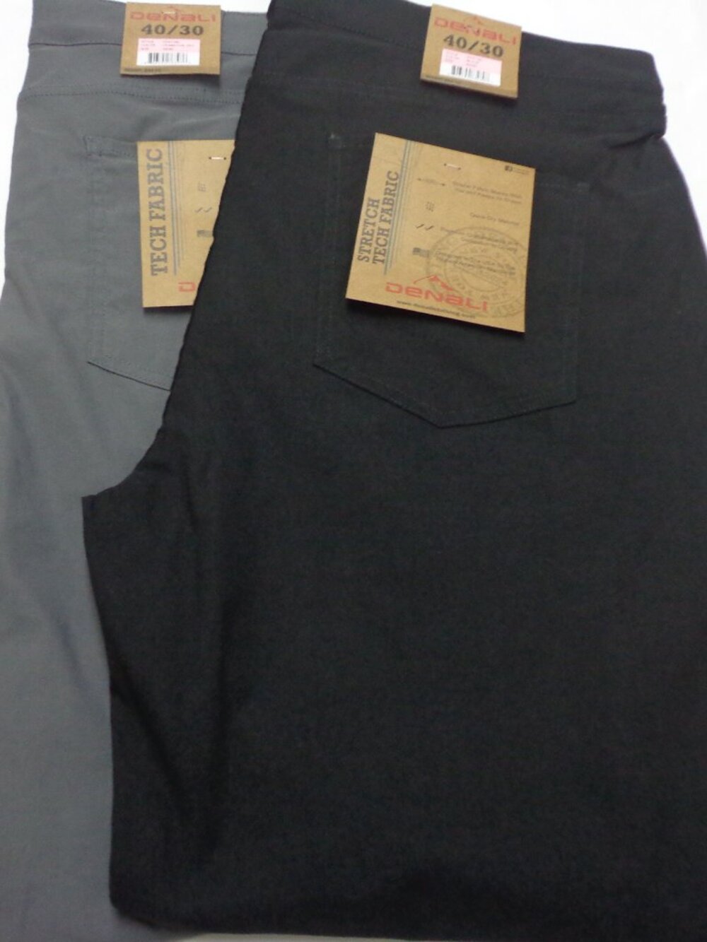 DENALI Lot of 2 Tech Stretch Pants  Charcoal Sky Gray & Black   40-30